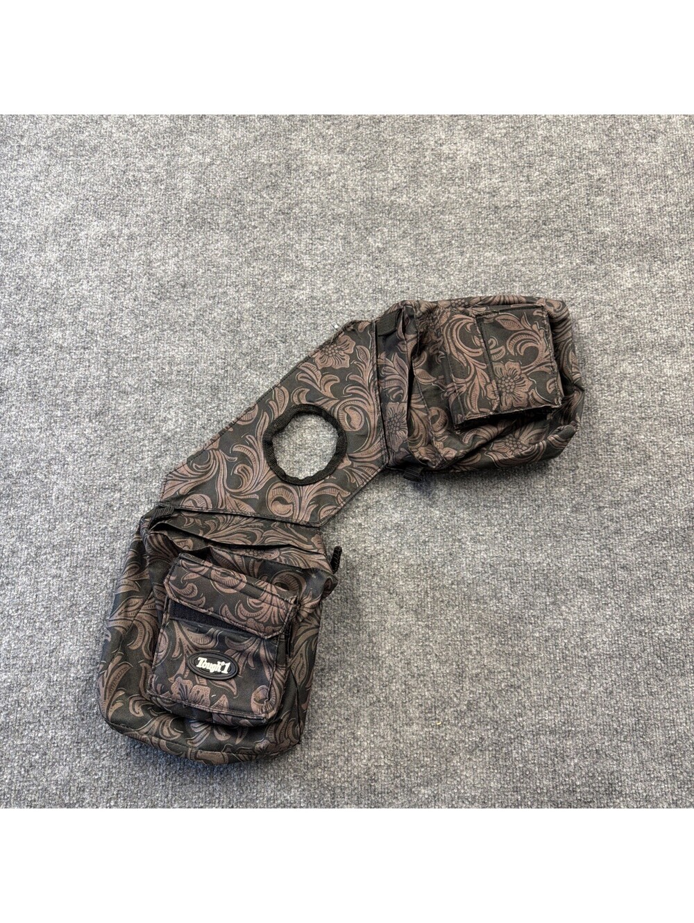 Western Saddle Horn Bags - Brown and Black Floral Print